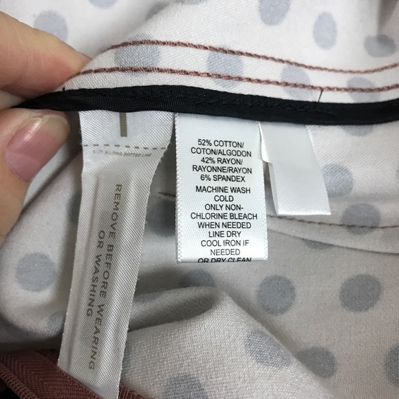 Loft tan skirt with black polka dots stretch size6 - Picture 8 of 8